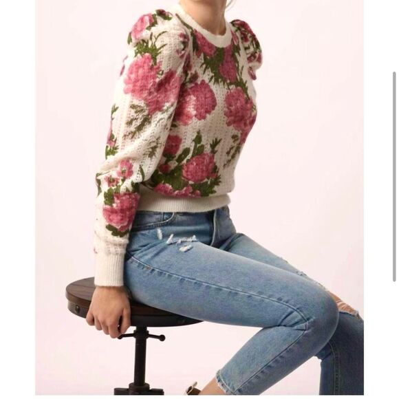 ANOTHER LOVE Kailyn sweater in la rose Size XS wool mohair acrylic blend boho - Picture 3 of 12